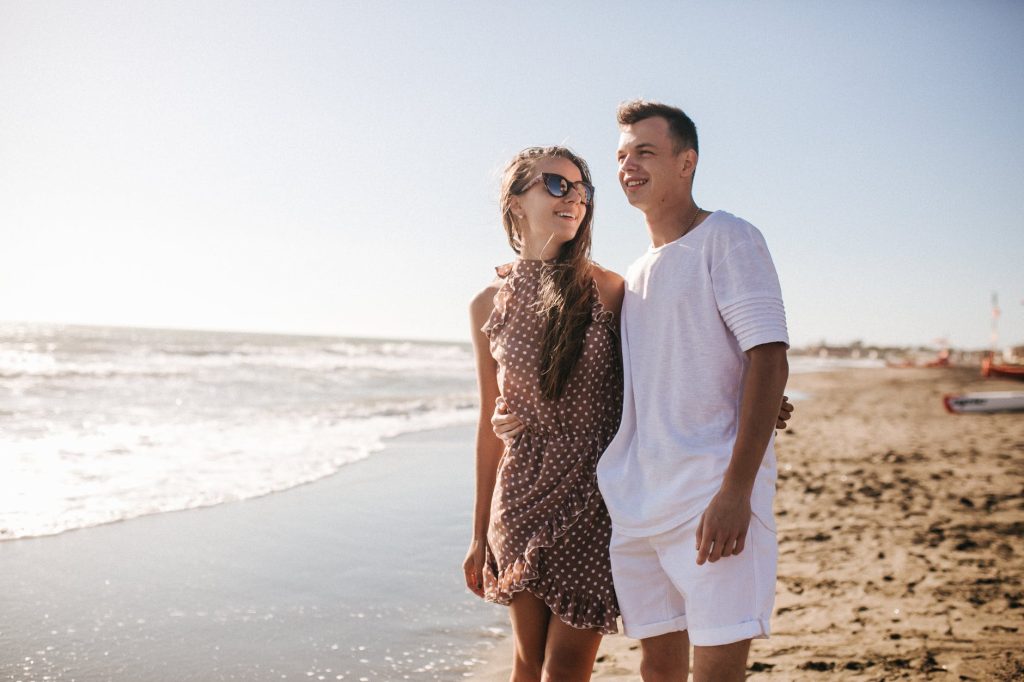 a couple spending time with each other at the beach