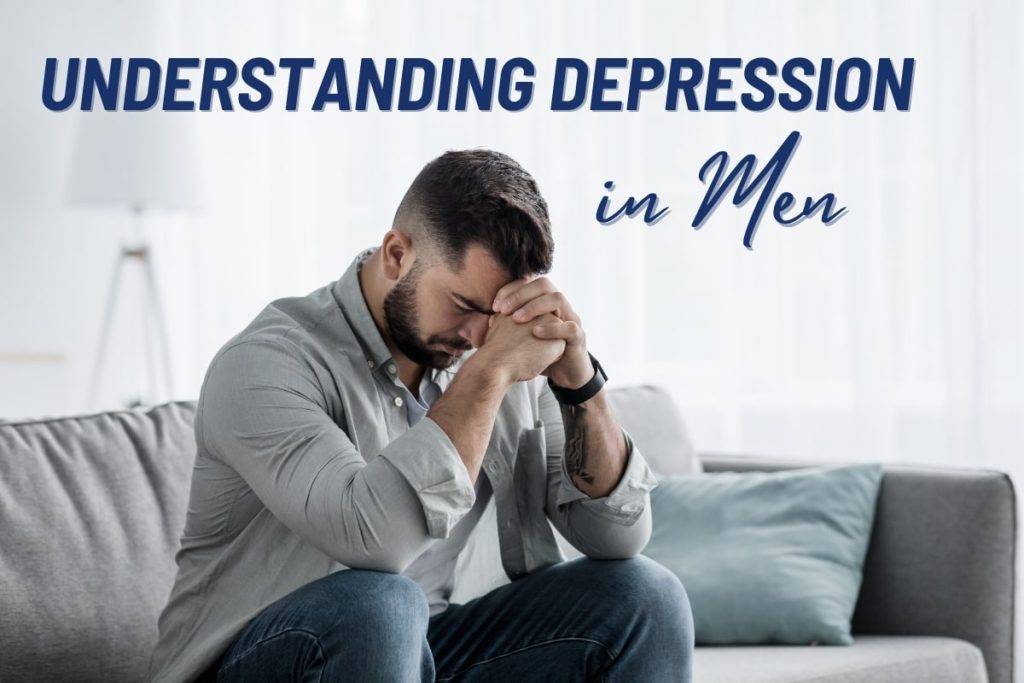 A man having symptoms of depression