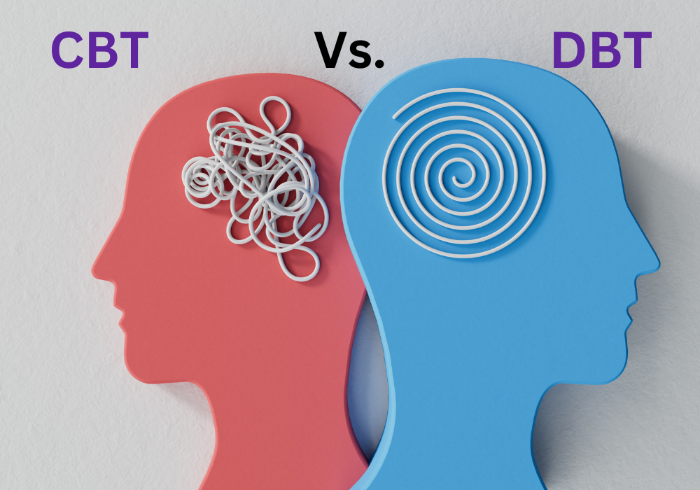 Comparison between Dialectical Behavior Therapy and Cognitive Behavioral Therapy (CBT) showing key differences and benefits