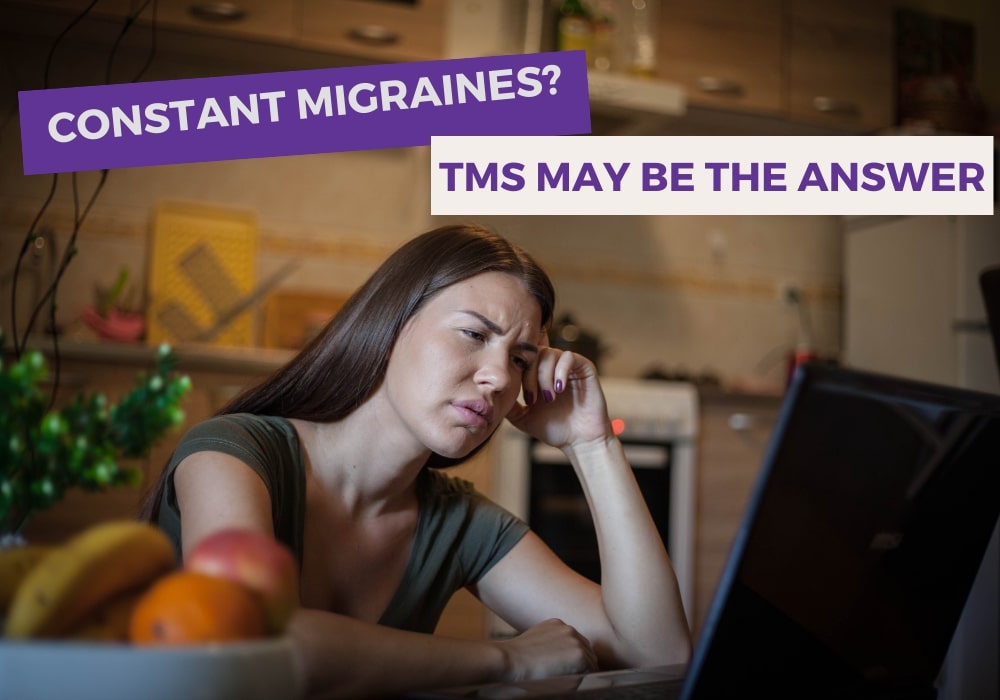 A girl looking for TMS therapy for migraines